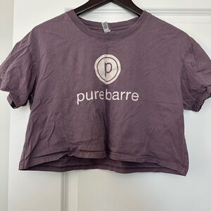 Pure Barre plum Logo Crop Tee